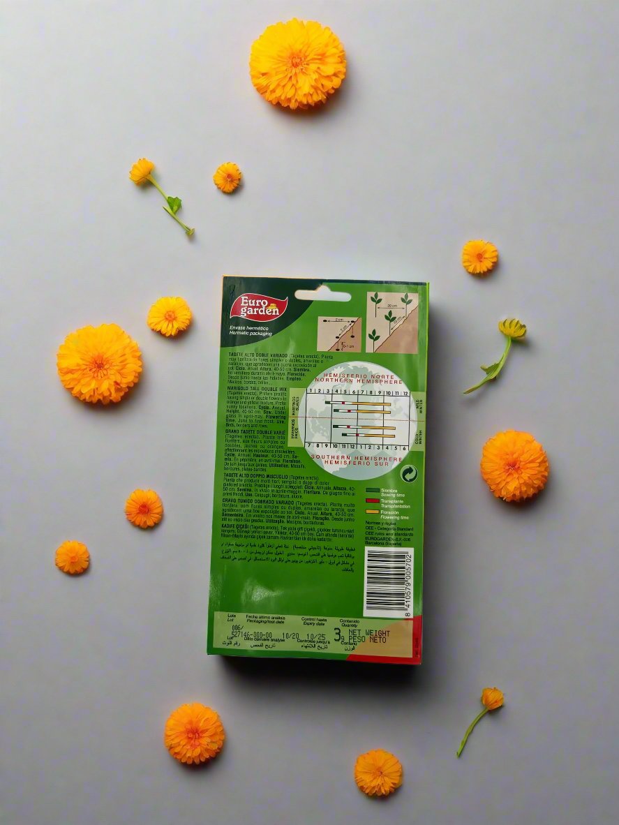 Marigold Tall Double Mix Seeds by Euro Garden

