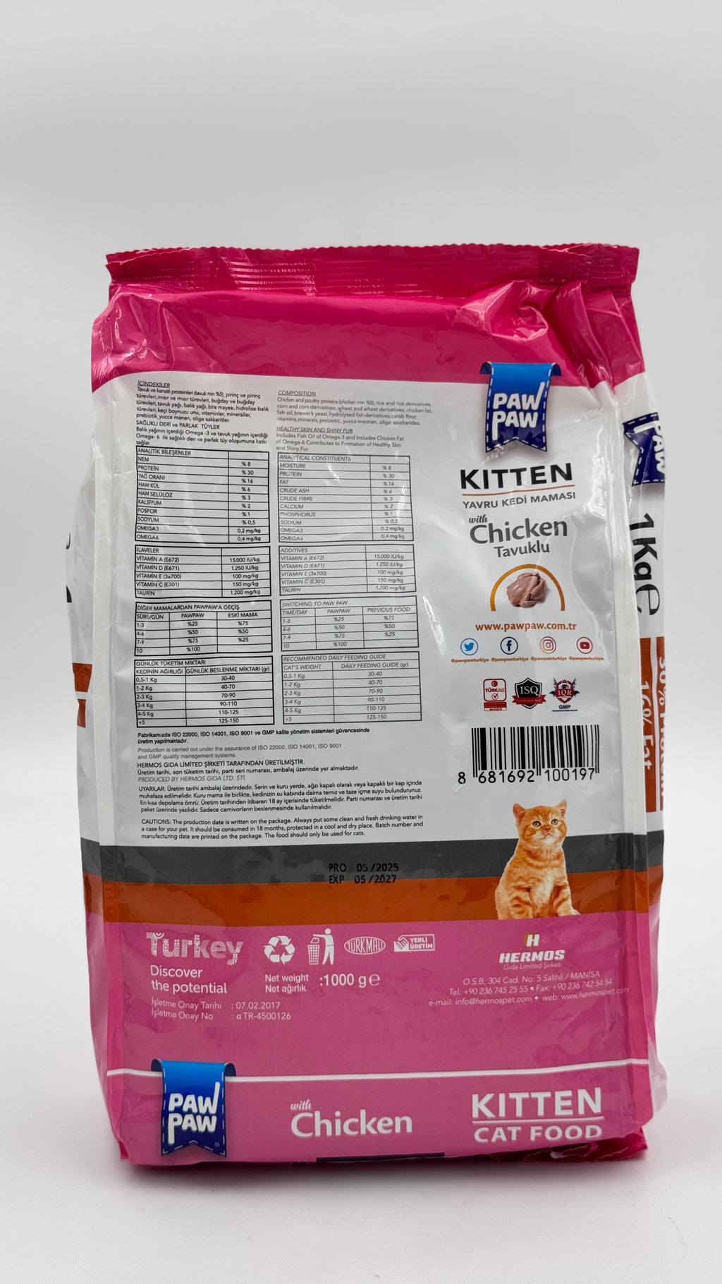 Paw Paw Kitten Cat Food – Chicken 1kg | Noble Pets