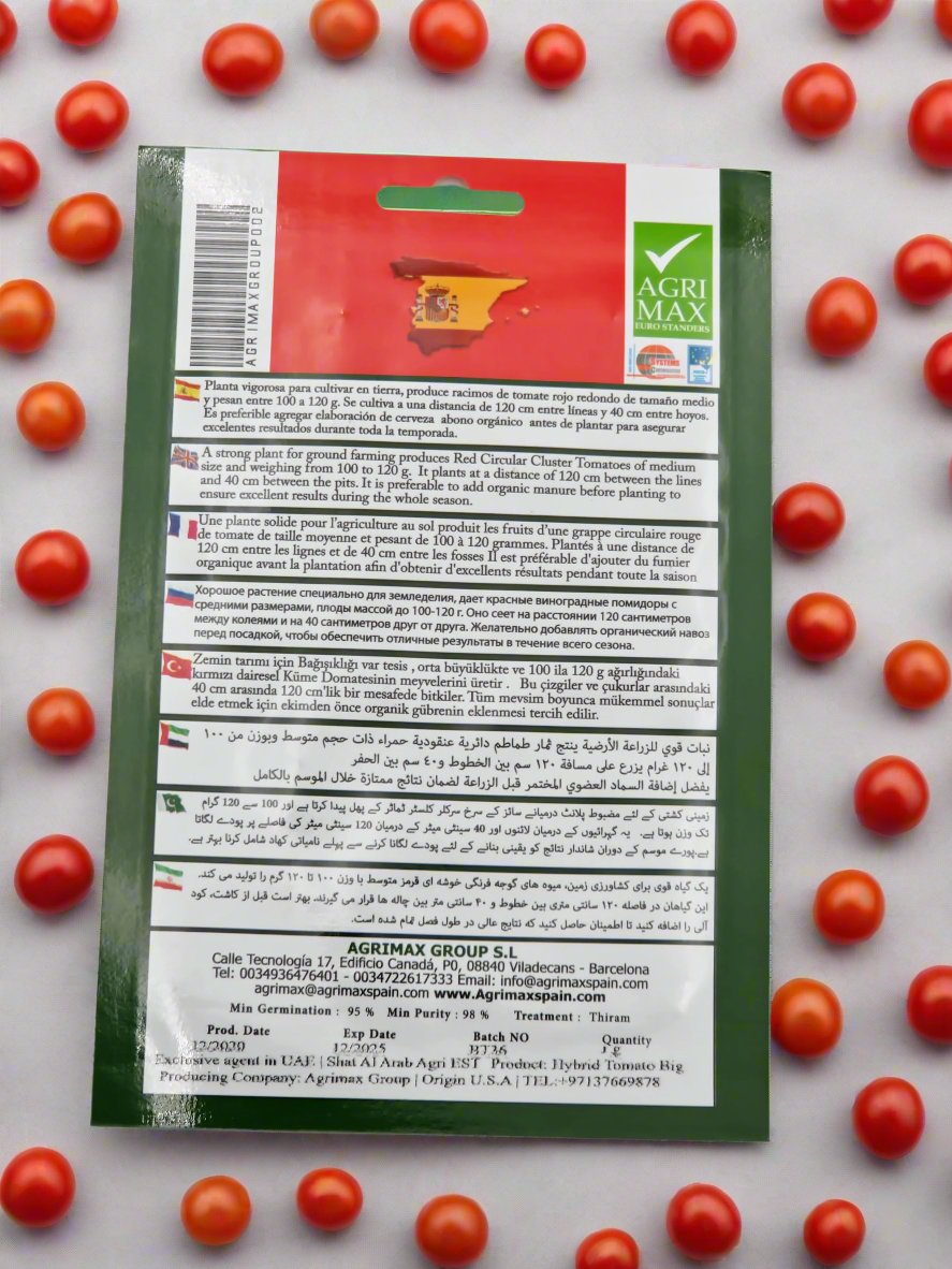 Agrimax Cluster Tomato Seeds - Premium Quality for High-Yield Gardening  in Deevan’s Nobel House Decor and Gardening Seeds with Services