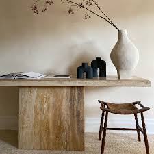 Deewan Travertine Console Table