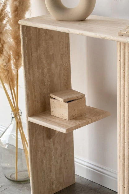 Deewan Travertine Console Table