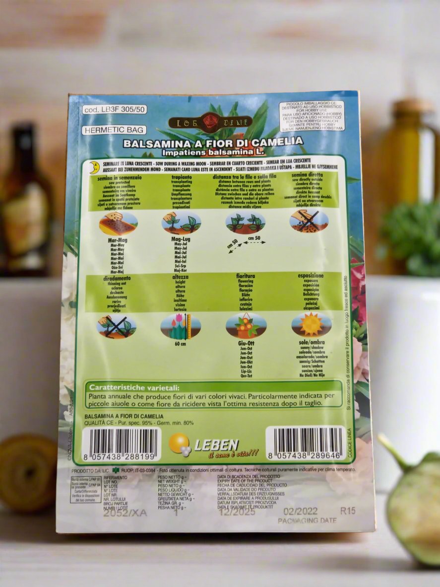 Leben Balsam Seeds Mix - Easy to Grow & Maintain | Mixed Colors Balsam Seeds for Containers & Gardens  in Deevan’s Nobel House Decor and Gardening Seeds with Services