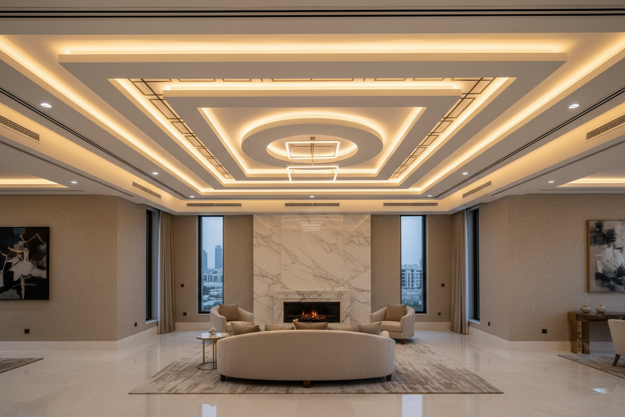 At Nobel House Decor, we understand that ceilings define the ambiance of every room. It's the crowning element above you, the framework for your lighting design, and a key statement of your space's sophistication. That's why we offer only premium gypsum ceiling solutions—expertly crafted for flawless finishes and professionally installed to architectural precision.Whether you're renovating a villa, fitting out a new apartment, or upgrading a commercial space, our ceiling specialists guide you through every 