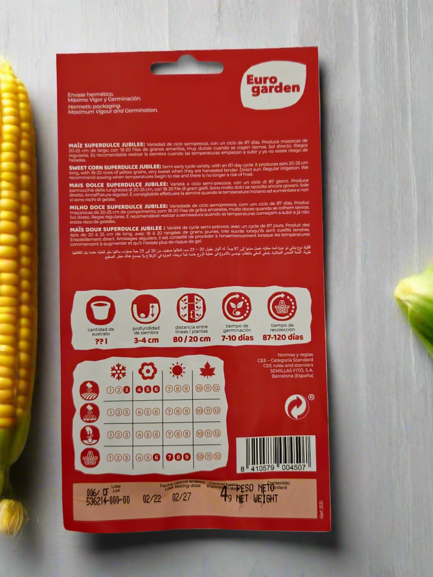 Sweet Corn Seed By (Euro Garden)