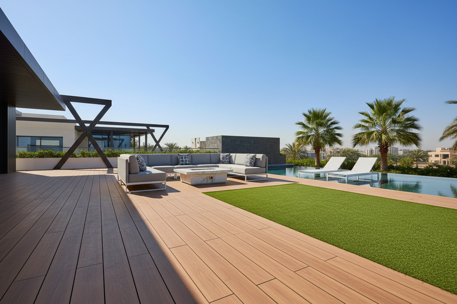 Outdoor Deck & Grass