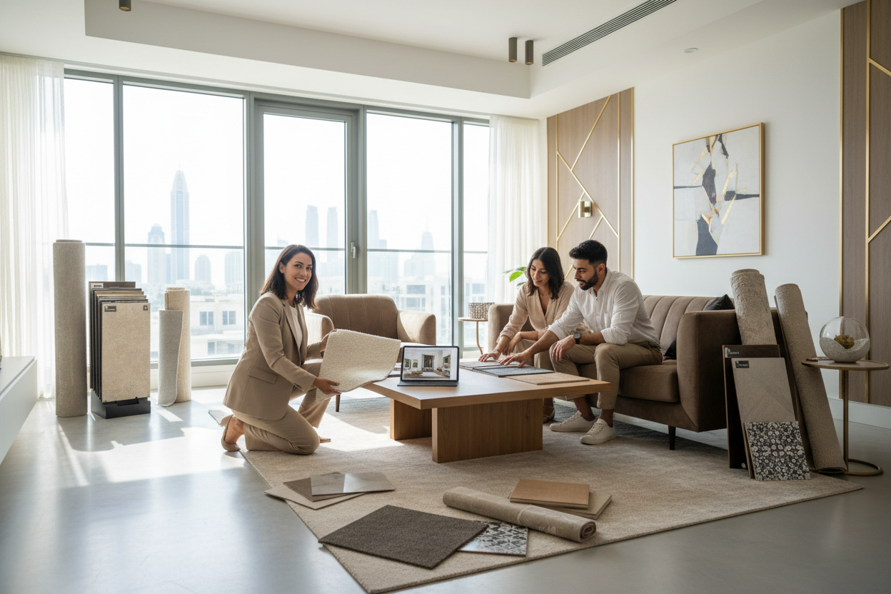 Free ConsultationWe offer complimentary in-home consultations across Dubai. Our flooring specialists assess your space, discuss your needs, and present samples in your actual lighting conditions.Aftercare SupportWe provide care instructions, maintenance products, and ongoing support. Need repairs, cleaning, or future updates? We're here to help throughout the life of your floors.